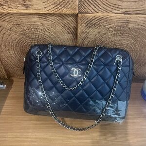 Chanel Navy Quilted Shoulder Bag with Chain
